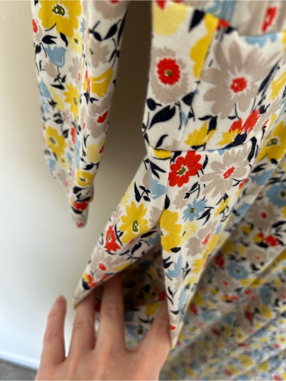 Boden‎ Long Sleeve Maxi Dress with Pockets Yellow and Blue Floral Size US8R - Picture 4 of 7